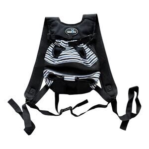 Wakytu Blue White Stripes Adjustable Straps Pet Dog Front Carrier Small 5 lbs
